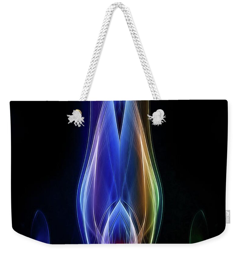 Abstract Weekender Tote Bag featuring the photograph Rainbow Alien by Patti Schulze