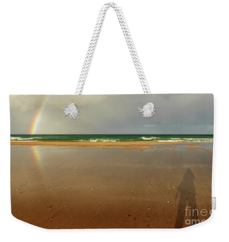 Rainbow Weekender Tote Bag featuring the photograph Rainbow and Photographer by Lexa Harpell