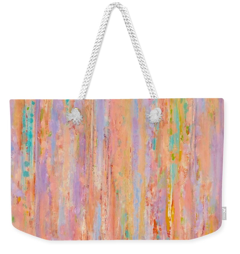 Spring Weekender Tote Bag featuring the painting Spring Fusion by Irene Hurdle