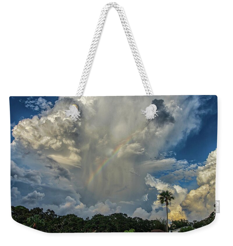 Crystal Beach Weekender Tote Bag featuring the photograph Rainbow by Jane Luxton