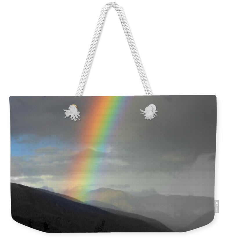Mountain Weekender Tote Bag featuring the photograph Rainbow Smile by Fiona Kennard