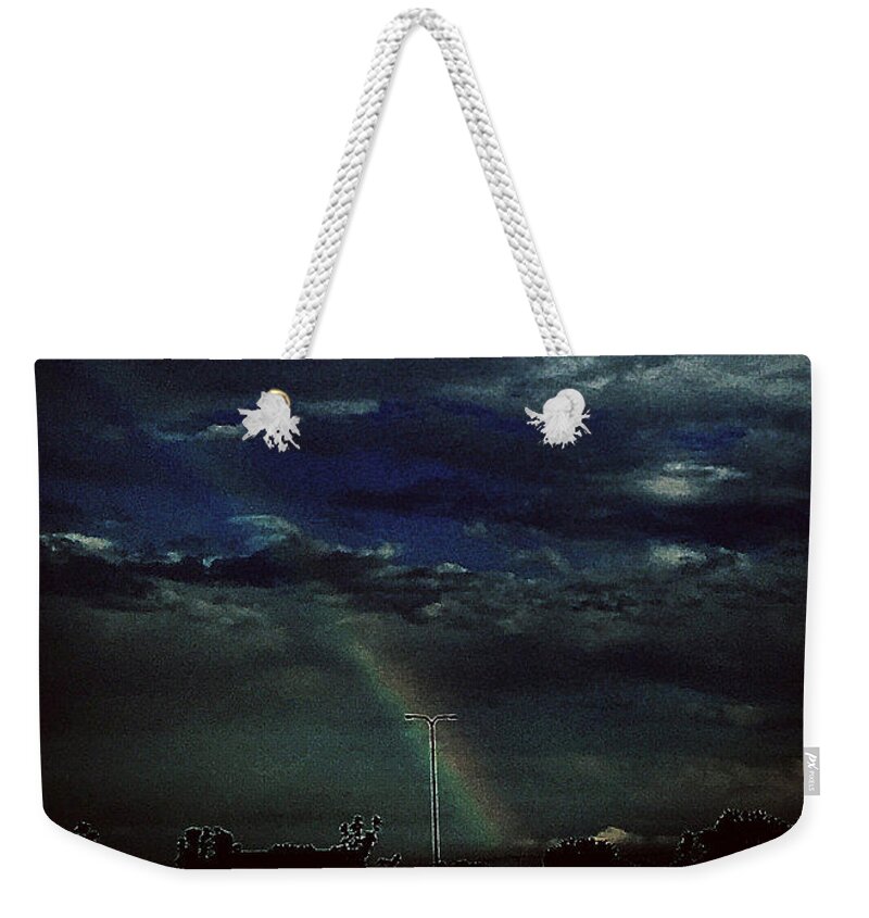 Rainbow Weekender Tote Bag featuring the photograph Rainbow Through The Storm by Frank J Casella