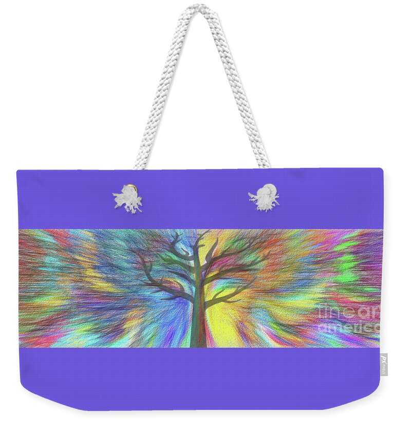 Rainbow Tree Weekender Tote Bag featuring the digital art Rainbow Tree by Kaye Menner by Kaye Menner