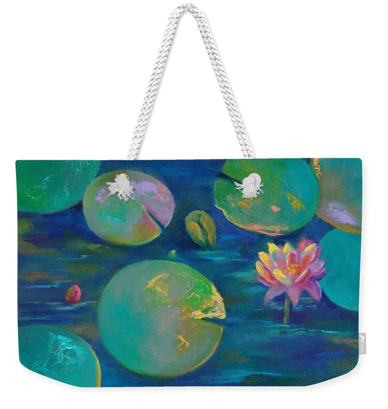 Lotus Flower Weekender Tote Bag featuring the painting Rainbow Tribe by Nataya Crow