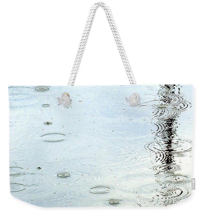 Water Weekender Tote Bag featuring the photograph Raindrop Abstract by Kae Cheatham