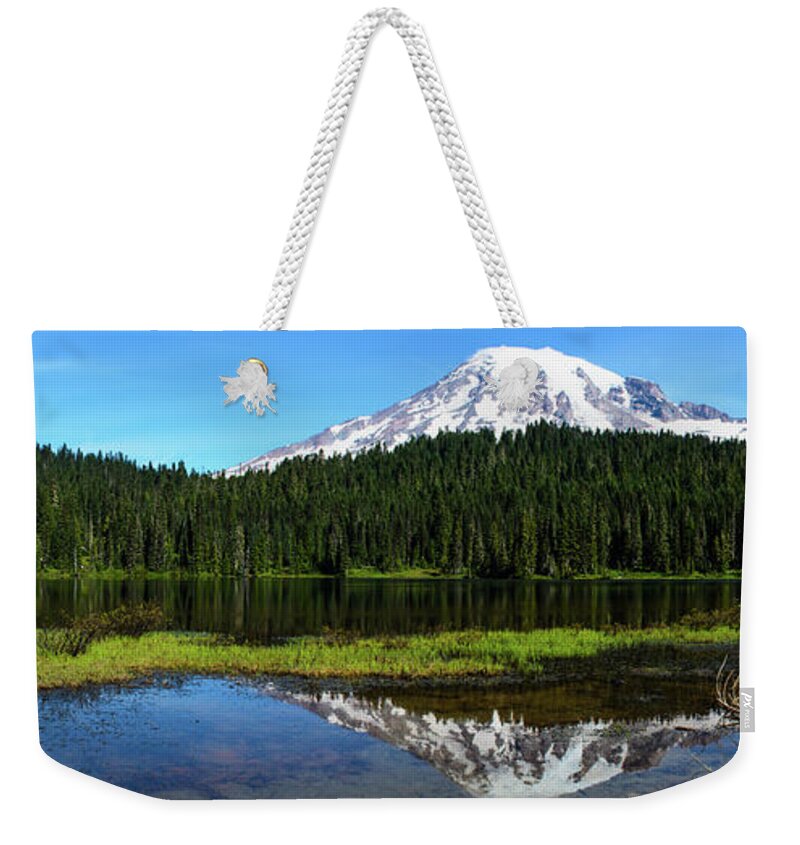 Mt Rainier Weekender Tote Bag featuring the photograph Rainiers Reflection by Tikvah's Hope