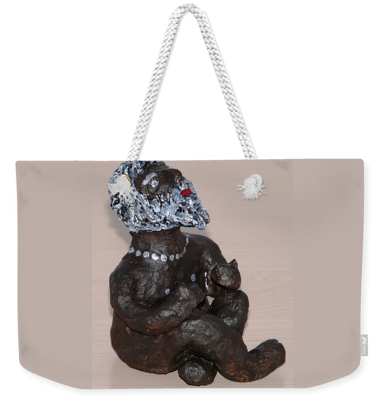 Sculpture Weekender Tote Bag featuring the sculpture Rainwisher by Valerie Ornstein