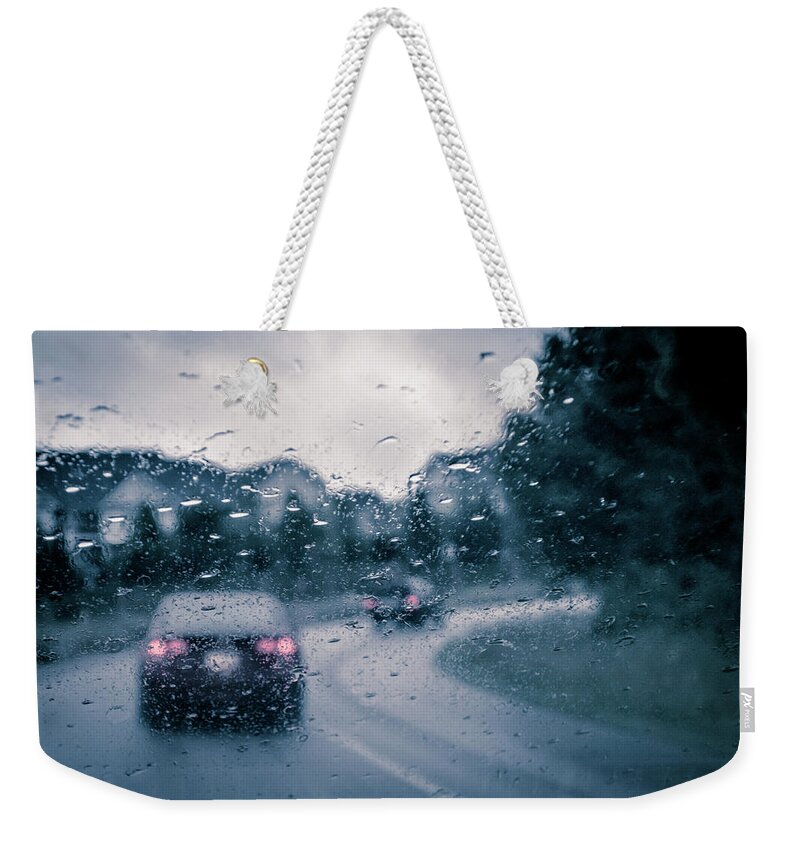 Rainy Drive Weekender Tote Bag featuring the photograph Rainy Day In June by David Sutton