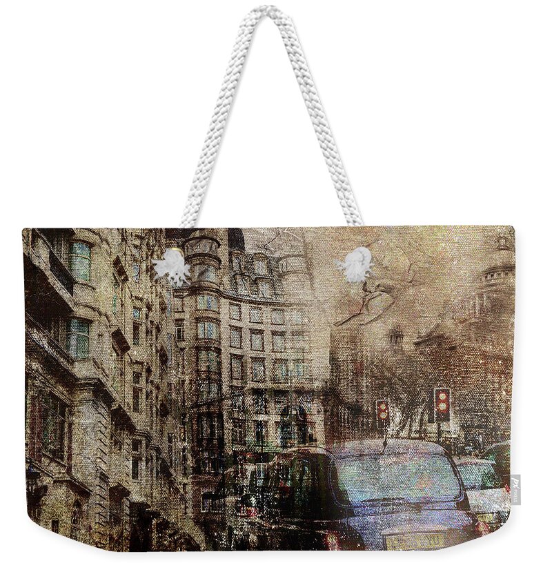 London Weekender Tote Bag featuring the digital art Rainy Day by Nicky Jameson
