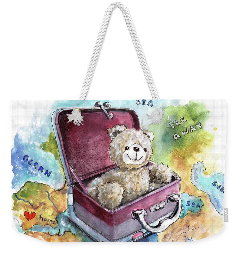 Truffle Mcfurry Weekender Tote Bag featuring the painting Ramble The Travel Ted by Miki De Goodaboom