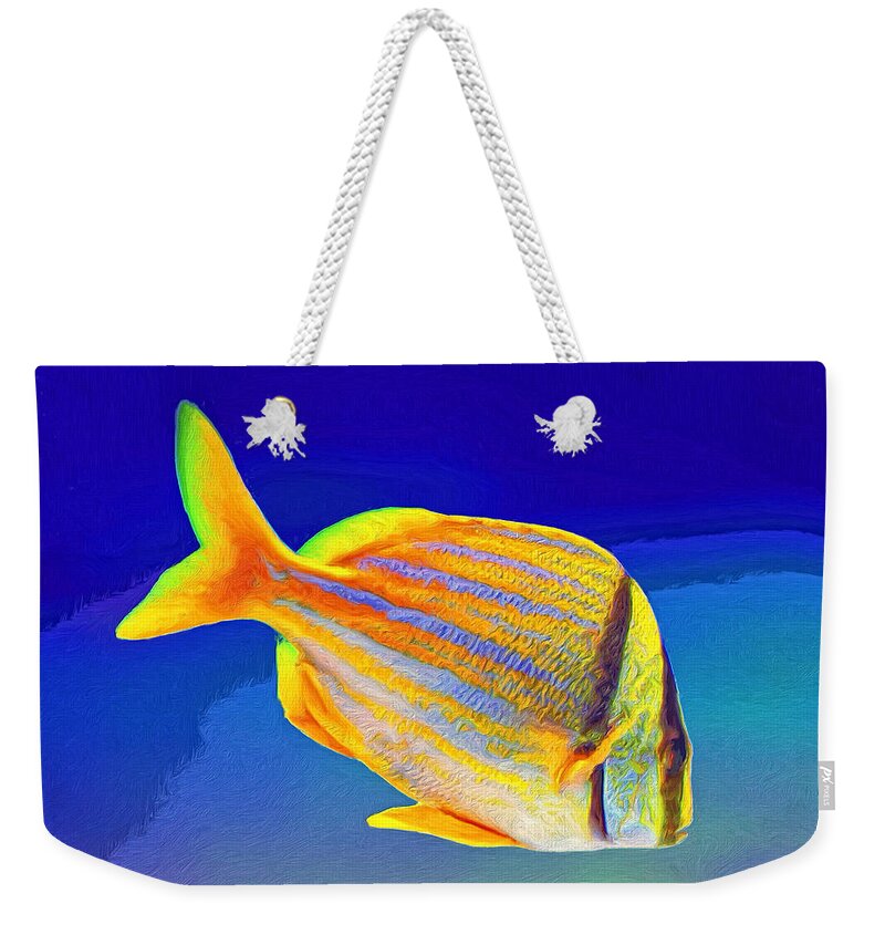 Fish Weekender Tote Bag featuring the painting Ramone by Dominic Piperata