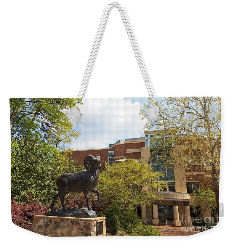 University Of North Carolina At Chapel Hill Weekender Tote Bag featuring the photograph Ramses The Bighorn Ram Sculpture by Jill Lang