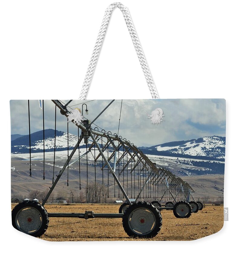 Irrigation System Weekender Tote Bag featuring the photograph Ranch Scene 3 by Kae Cheatham