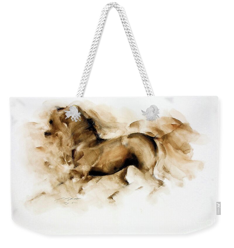 Equestrian Painting Weekender Tote Bag featuring the painting Rasool by Janette Lockett