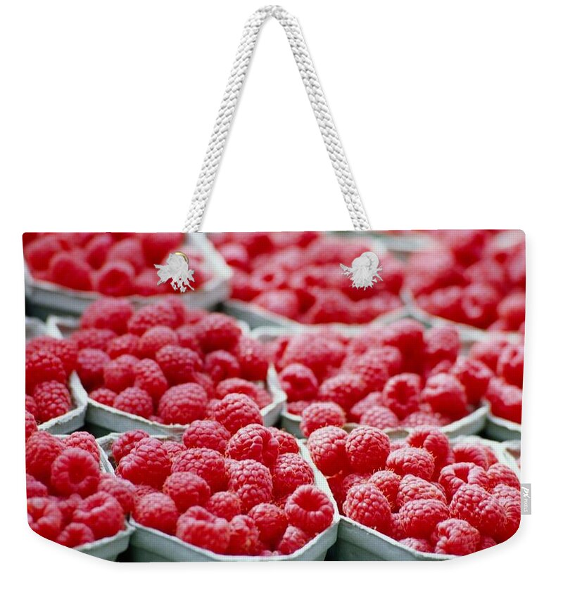 Raspberry Weekender Tote Bag featuring the photograph Raspberry by Jackie Russo