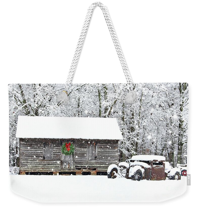 Rat Rod Weekender Tote Bag featuring the photograph Rat Rod Christmas by Benanne Stiens