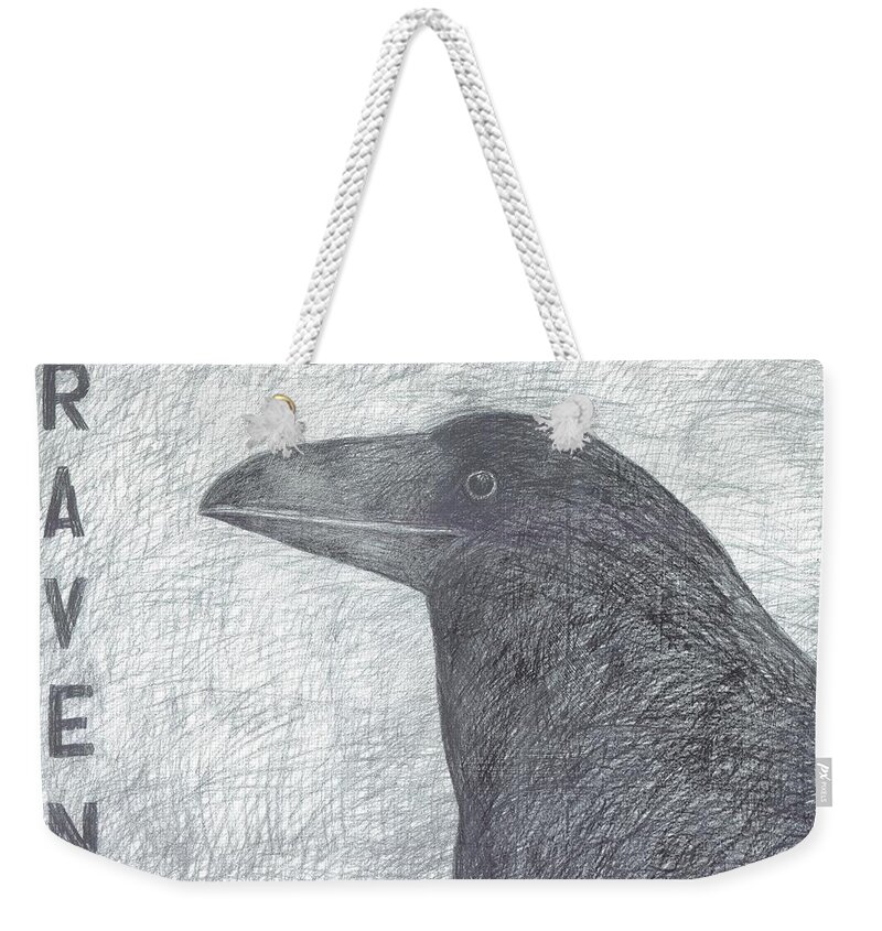 Raven Profile Weekender Tote Bag featuring the painting Raven by Gerry High