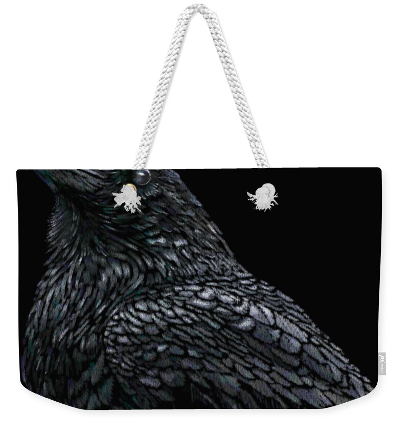 Raven Weekender Tote Bag featuring the pastel Raven by Kathie Miller