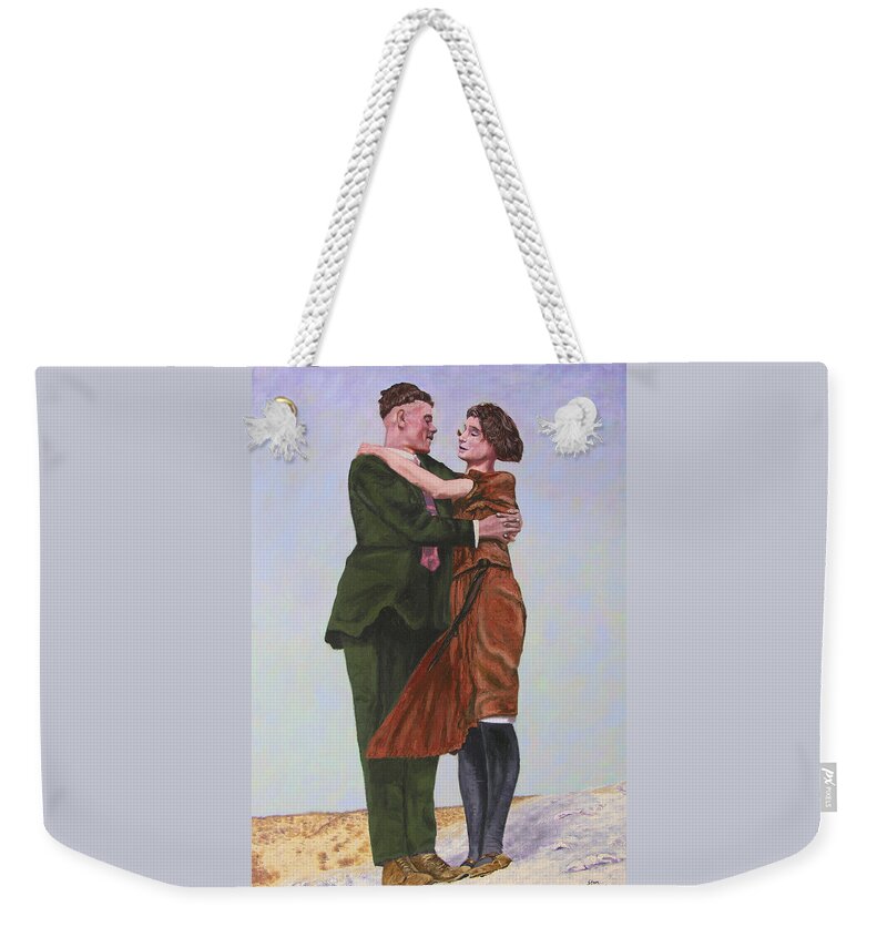 Double Portrait Weekender Tote Bag featuring the painting Ray and Isabel by Stan Hamilton