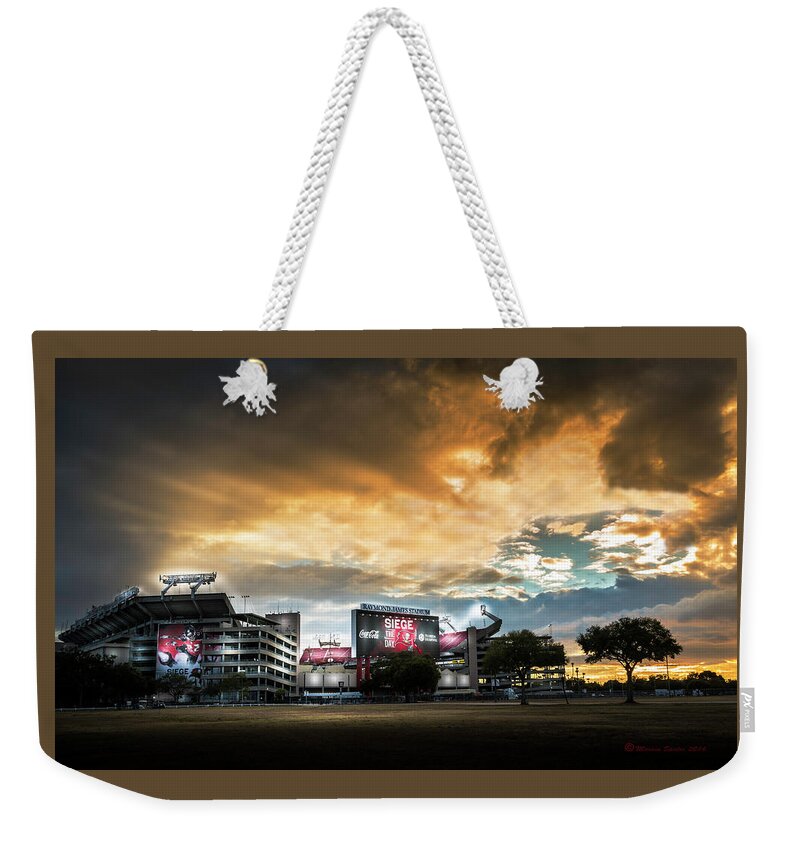 Stadium Weekender Tote Bag featuring the photograph Raymond James Stadium by Marvin Spates