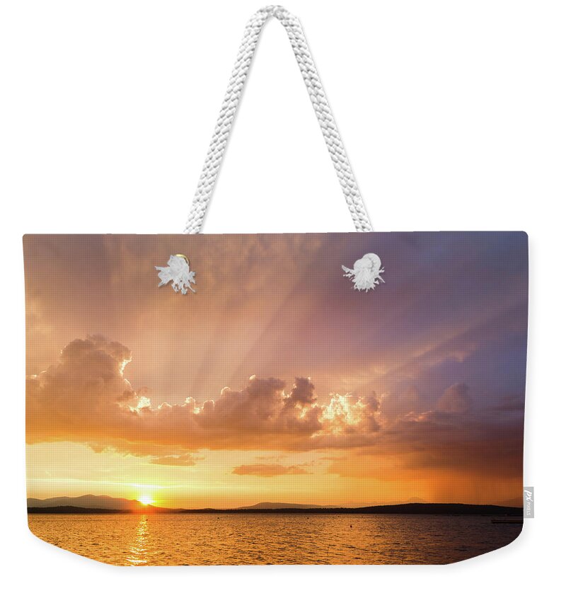 Clouds Weekender Tote Bag featuring the photograph Rays of Hope by Jan Davies