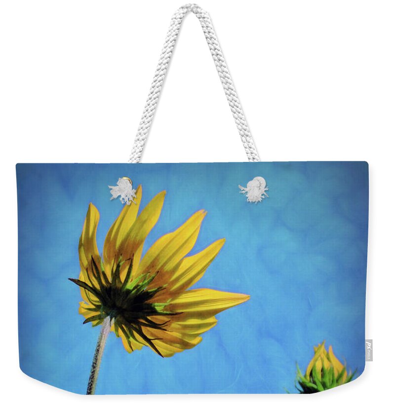 Flower Weekender Tote Bag featuring the photograph Reaching Skyward by Sue Melvin