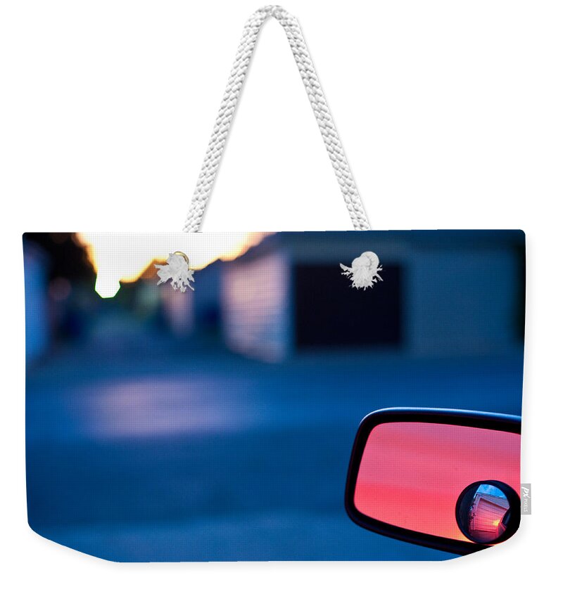 Car Mirror Weekender Tote Bag featuring the photograph Rearview Mirror by Steven Dunn