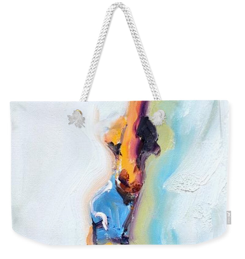 Dance Weekender Tote Bag featuring the painting Rebekah's Dance Series 1 Pose 3 by Donna Tuten