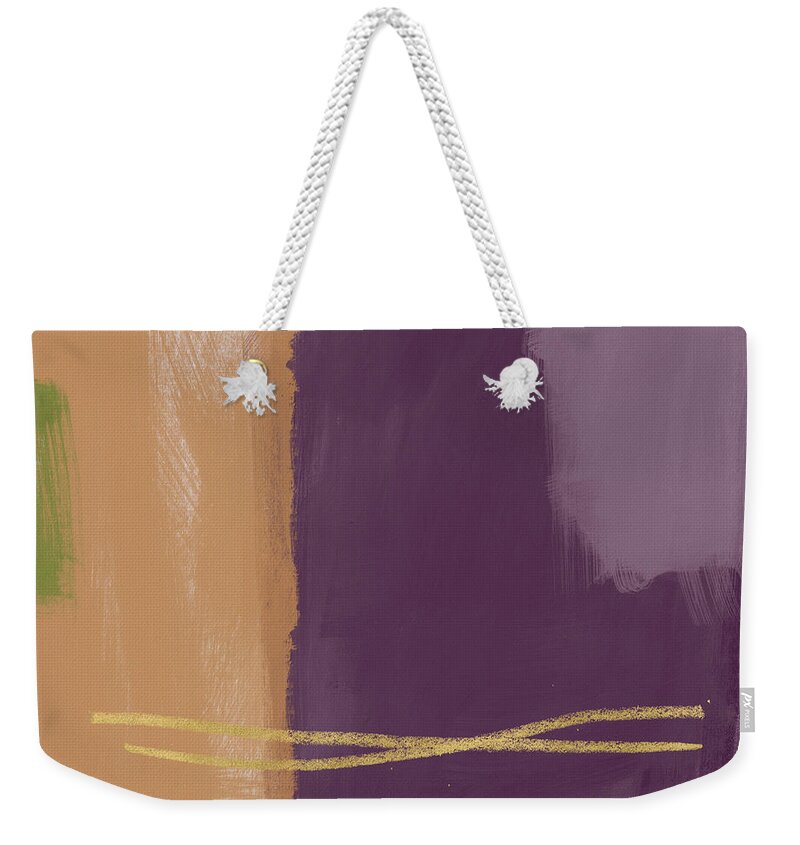 Abstract Weekender Tote Bag featuring the painting Reception- Art by Linda Woods by Linda Woods