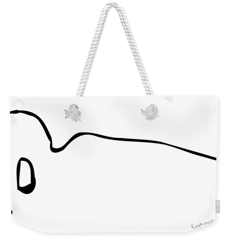 Keshava Weekender Tote Bag featuring the digital art Reclining Buddha minimalist by Keshava Shukla