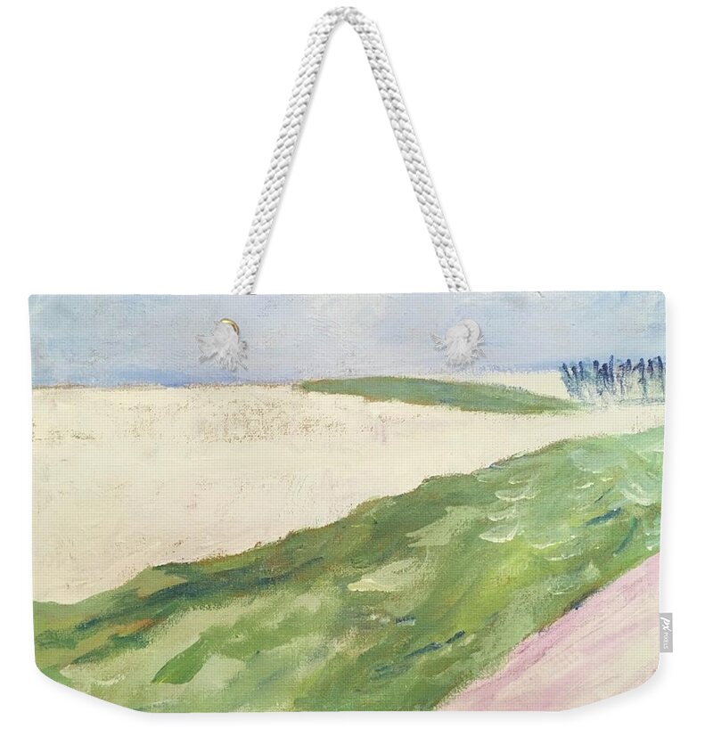 Landscape Weekender Tote Bag featuring the painting Recompense by Angela Annas