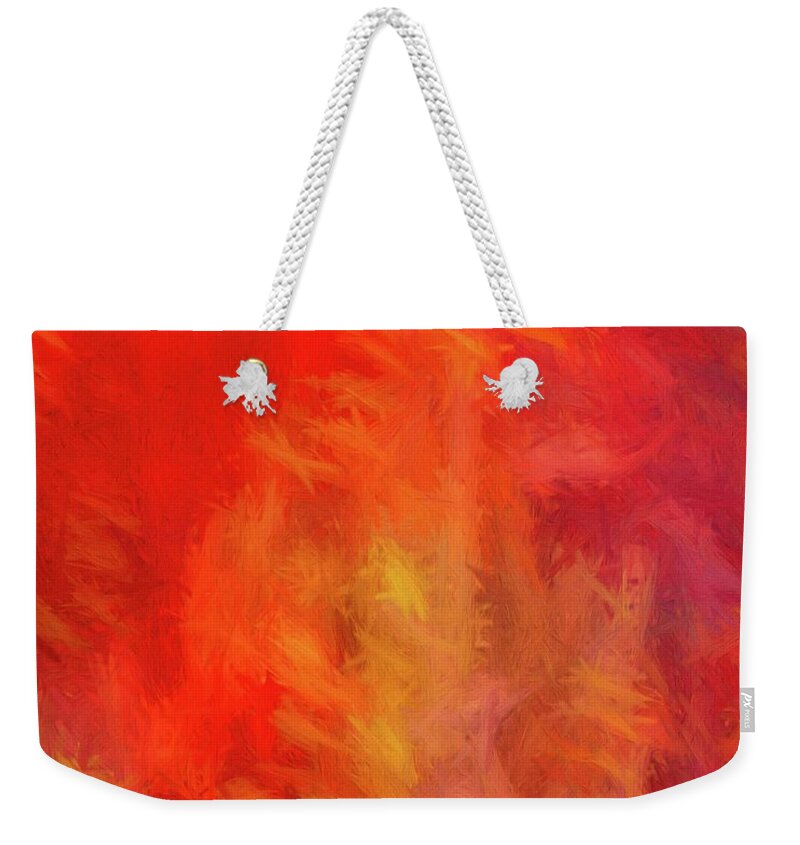 Abstract Weekender Tote Bag featuring the digital art Red Abstract by Steve DaPonte