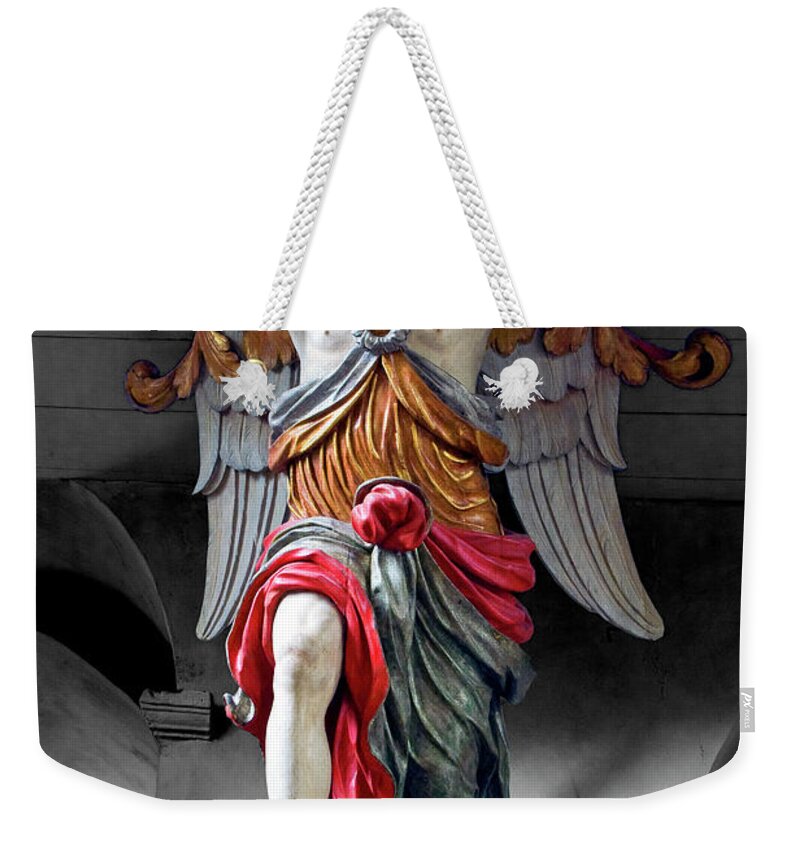 Color Weekender Tote Bag featuring the photograph Red Angel Two by Frederic A Reinecke