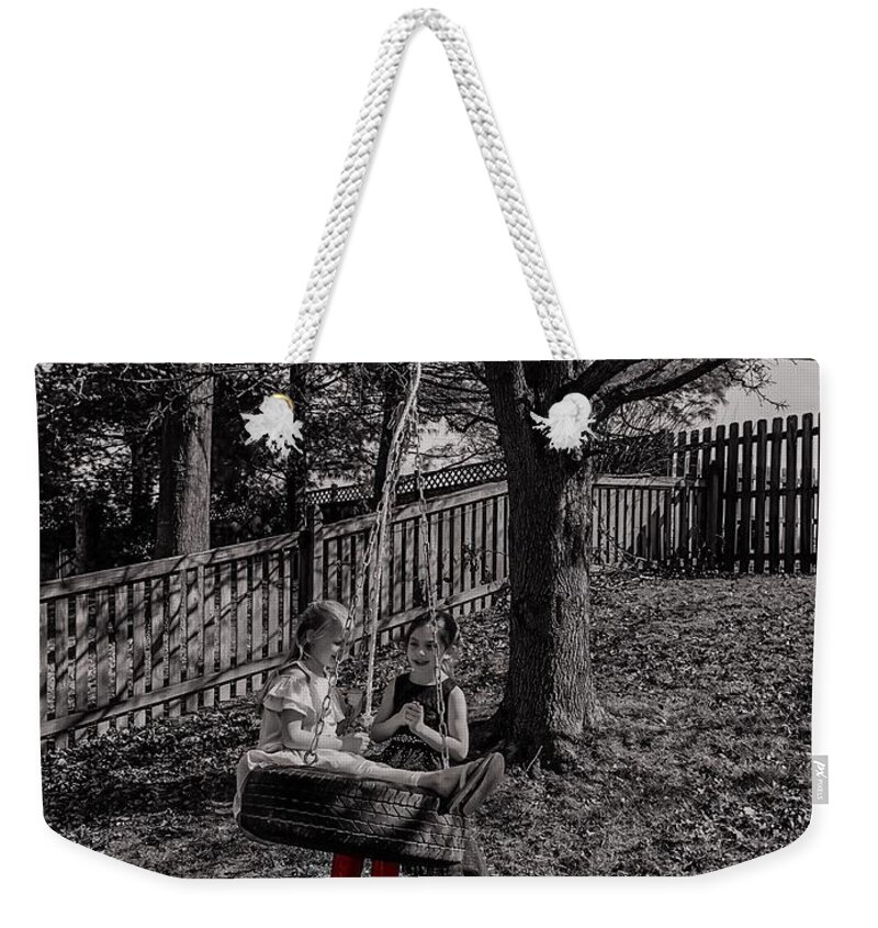Swing Weekender Tote Bag featuring the photograph Red Boots by Chris Montcalmo