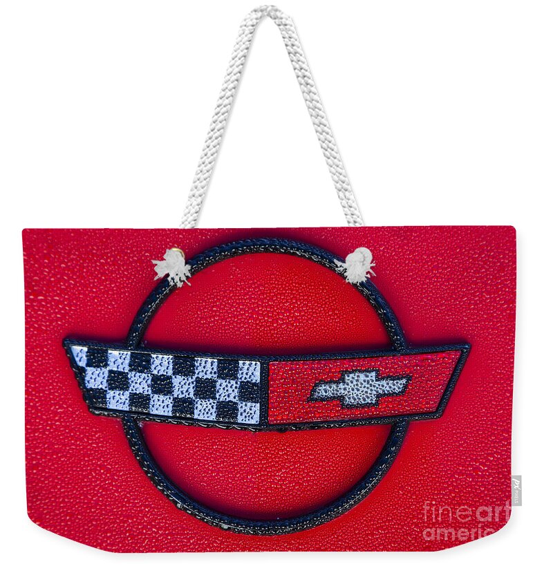 Corvette Weekender Tote Bag featuring the photograph Red C4 by Dennis Hedberg