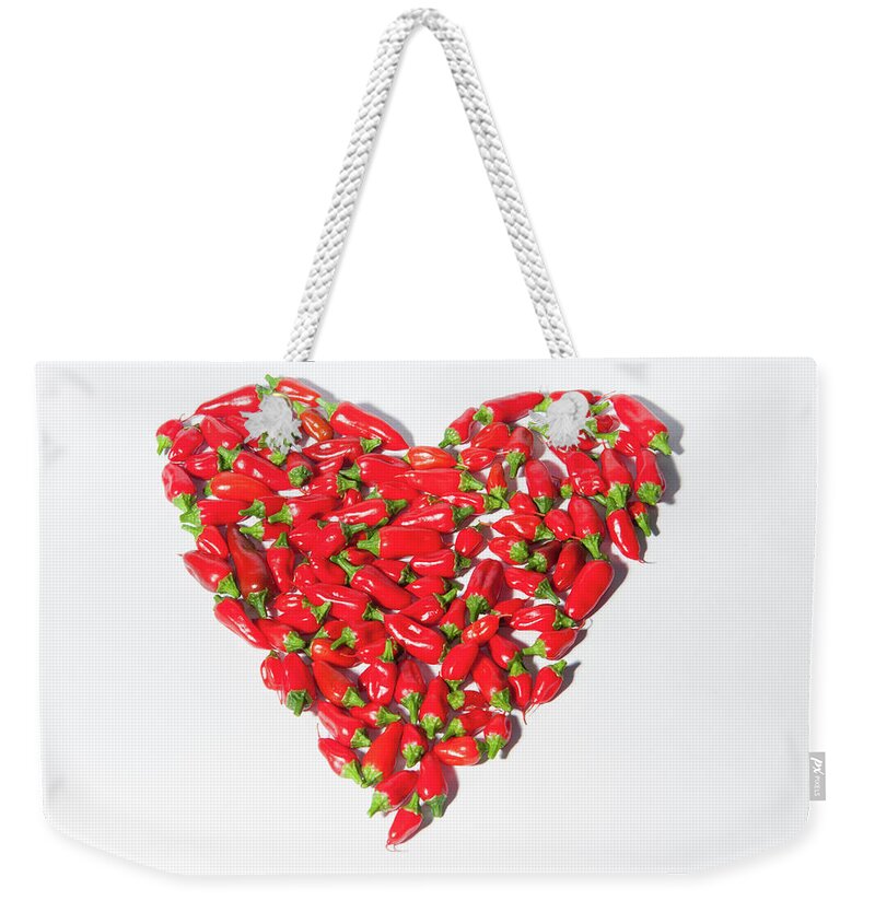 Heart Weekender Tote Bag featuring the photograph Red Chillie Heart ii by Helen Jackson
