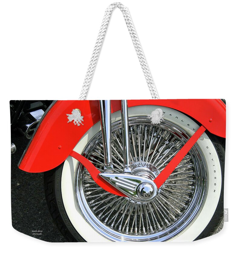 Motorcycles Weekender Tote Bag featuring the photograph Red fender by Mark Alesse