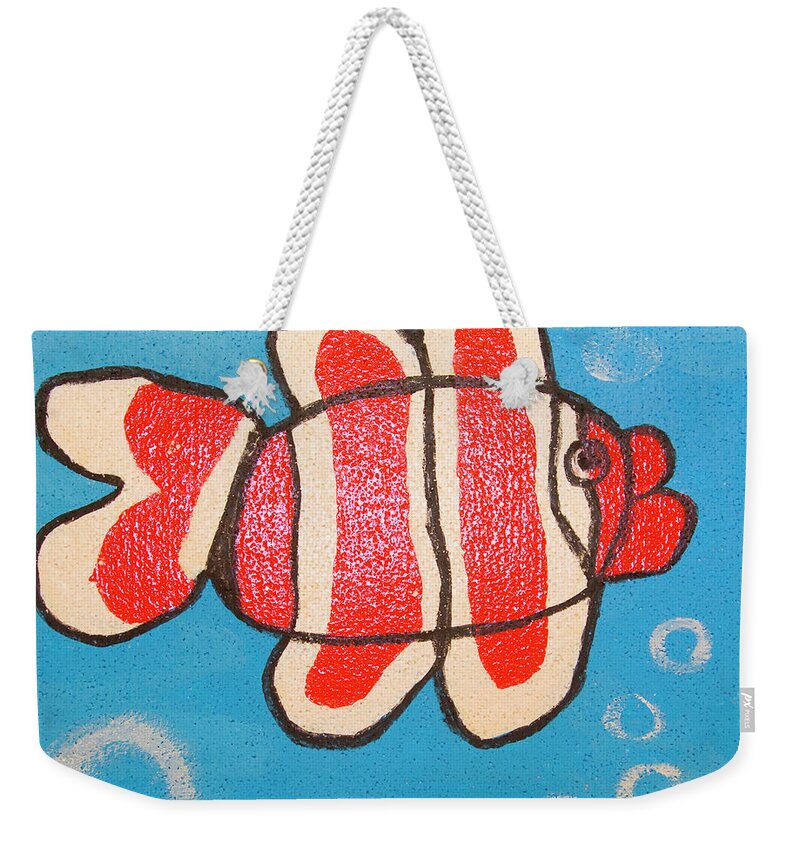 Art Weekender Tote Bag featuring the painting Red fish, painting by Irina Afonskaya