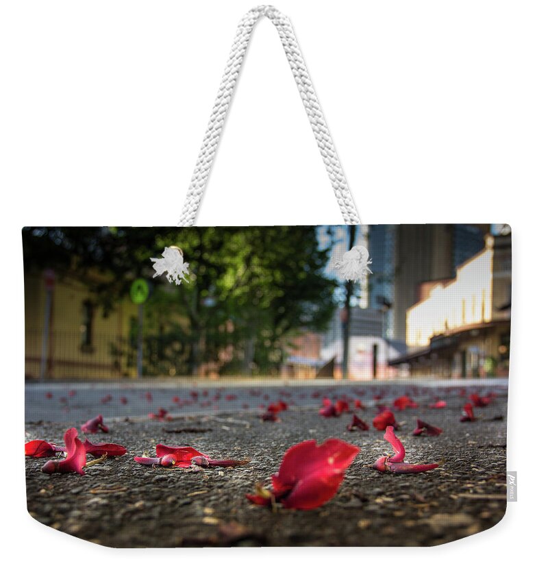 Australia Weekender Tote Bag featuring the photograph Red Flower Petals by Kenny Thomas