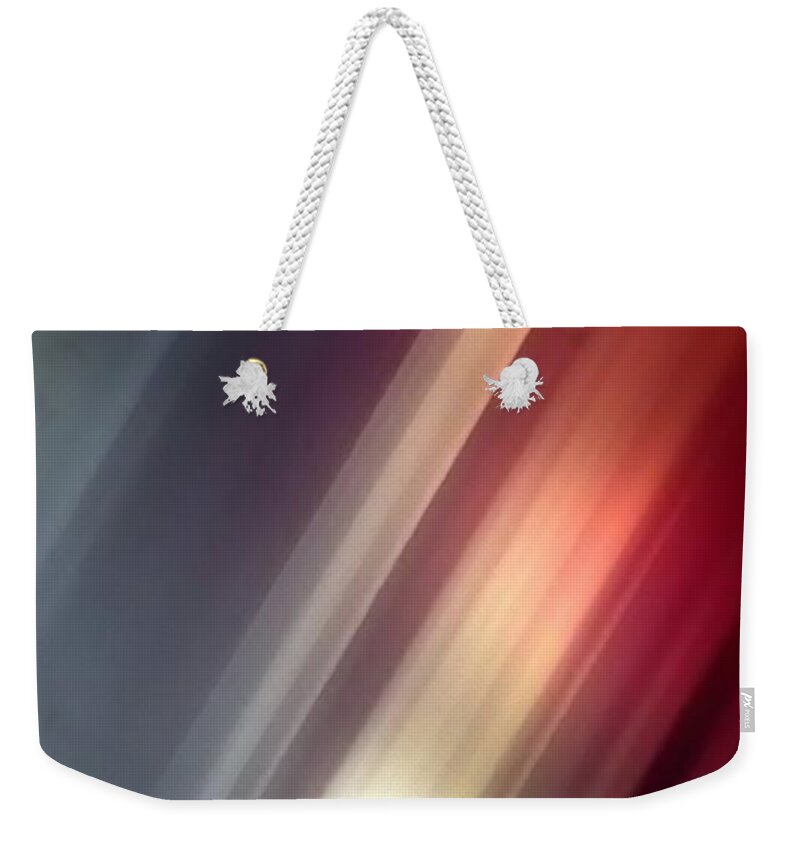 Red Weekender Tote Bag featuring the painting Red Lights by Archangelus Gallery