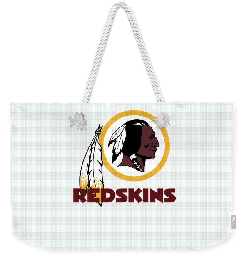 Washington Redskins Weekender Tote Bag featuring the mixed media Washington Redskins on an abraded steel texture by Movie Poster Prints