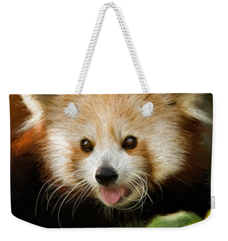 Adorable Weekender Tote Bag featuring the photograph Red Panda by Lana Trussell