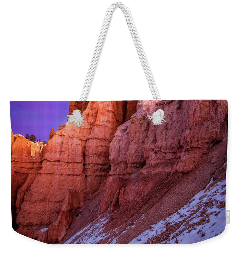 Amaizing Weekender Tote Bag featuring the photograph Red Peaks by Edgars Erglis