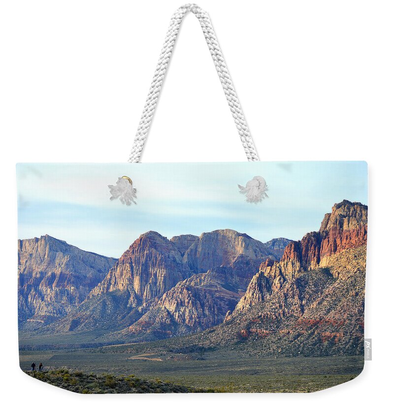 Red Rock Canyon Weekender Tote Bag featuring the photograph Red Rock Canyon - Scale by Glenn McCarthy Art and Photography