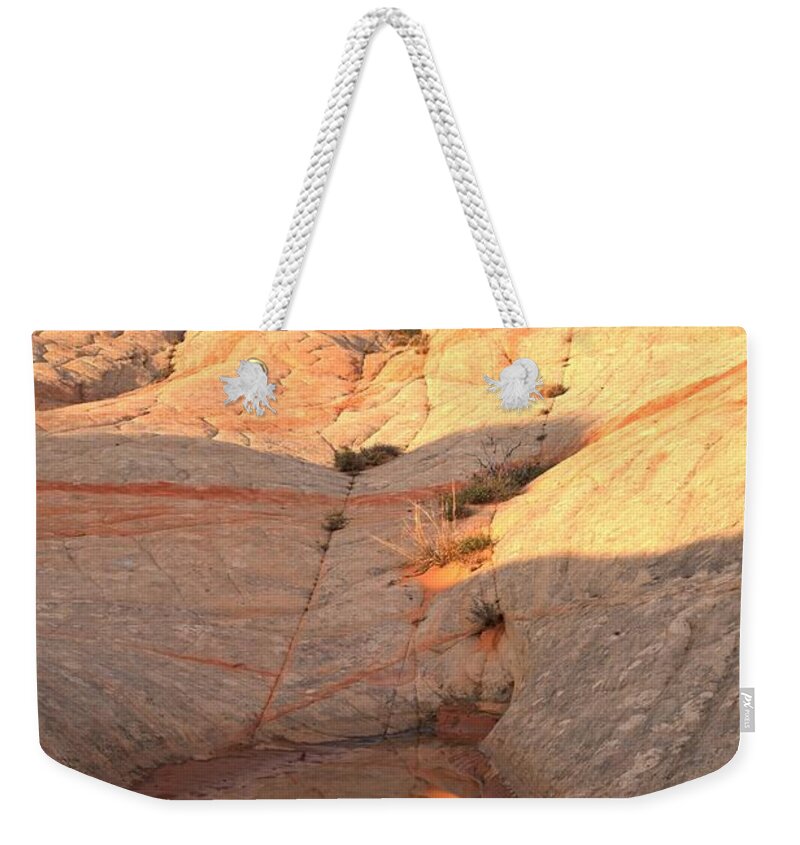 Yant Flat Weekender Tote Bag featuring the photograph Red Rock Forest Reflections by Adam Jewell