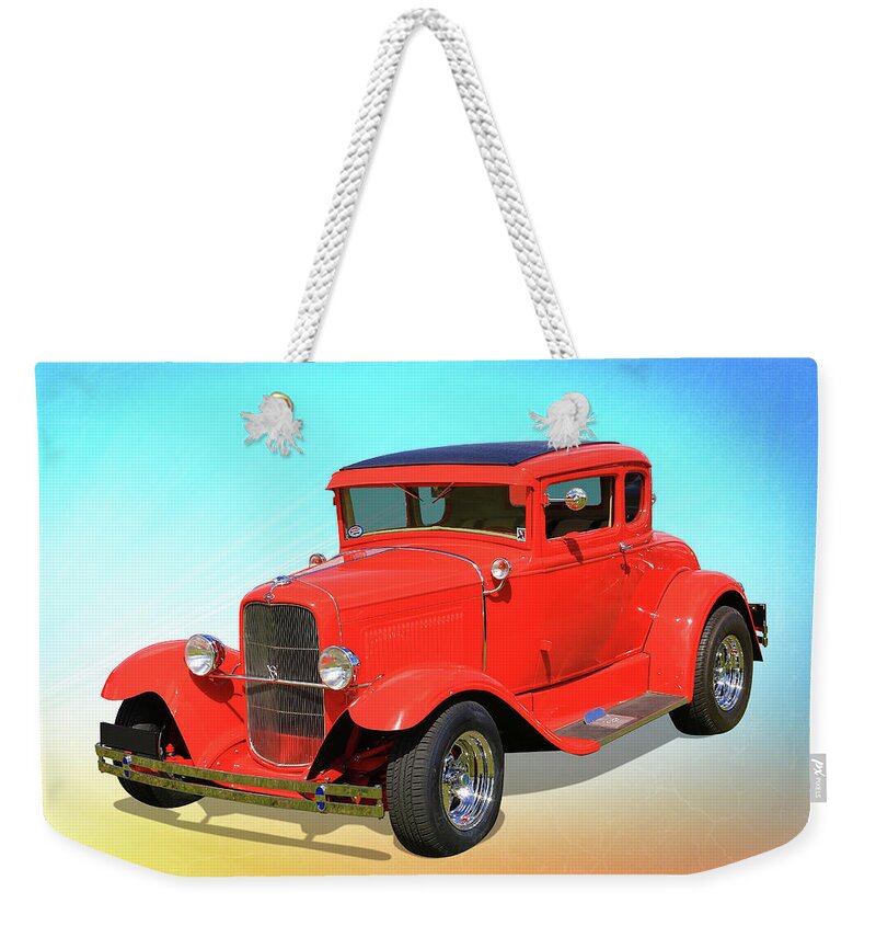 Car Weekender Tote Bag featuring the photograph Red Rod by Keith Hawley