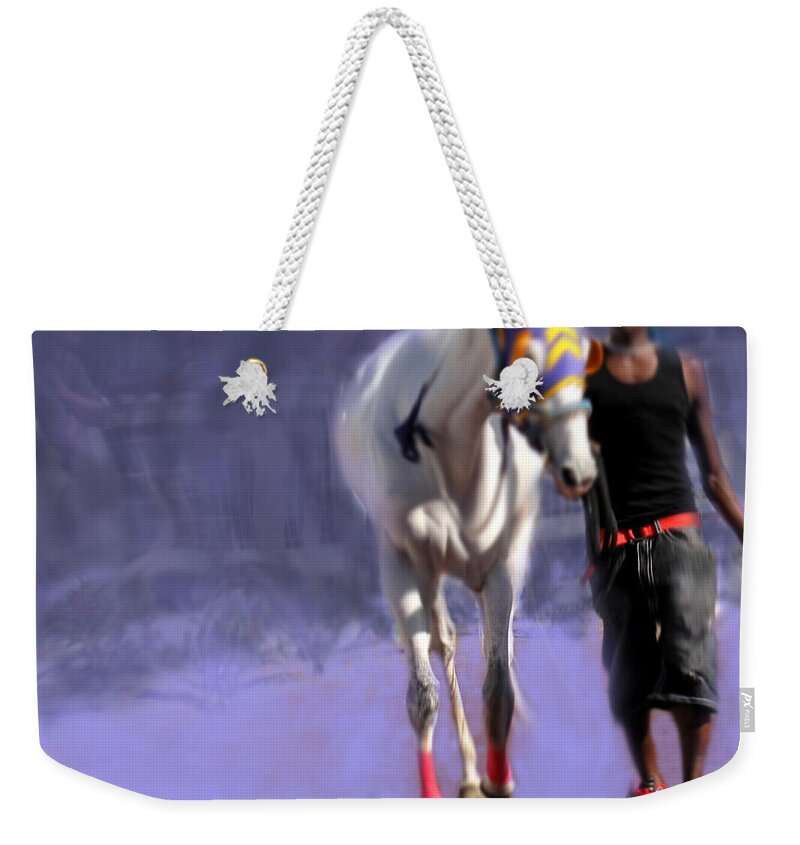 Horse Weekender Tote Bag featuring the photograph Red Shoes by Ian MacDonald