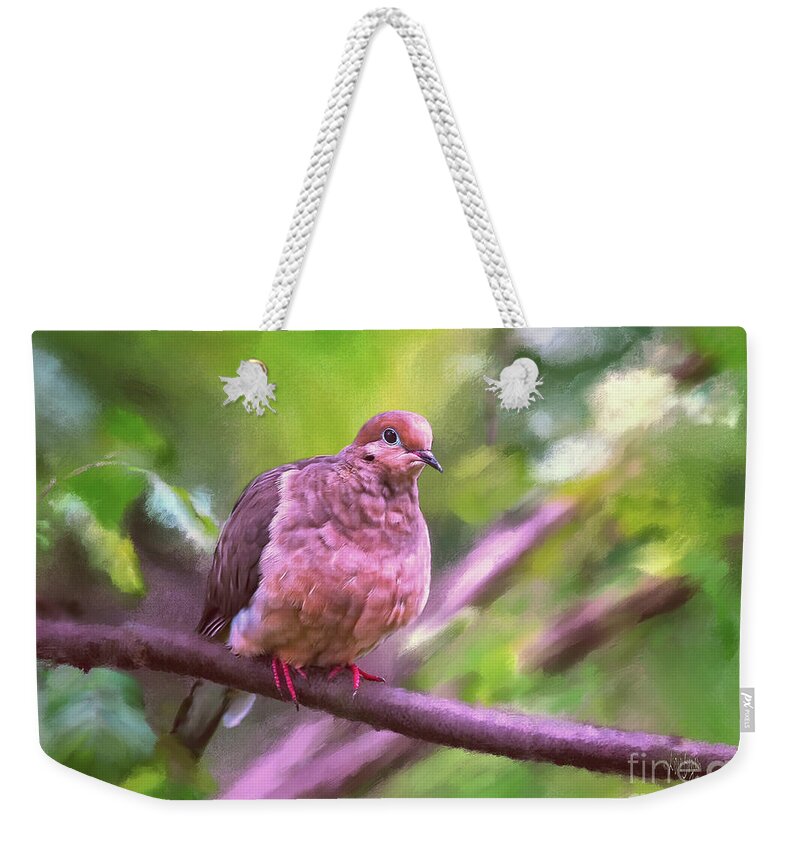 Dove Weekender Tote Bag featuring the digital art Red Shoes by Lois Bryan