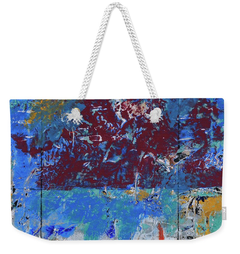Original Weekender Tote Bag featuring the painting Red Sky At Night by Jim Benest