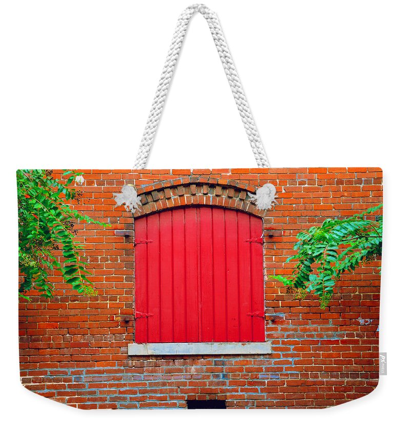 Ybor City Weekender Tote Bag featuring the photograph Red window by David Lee Thompson